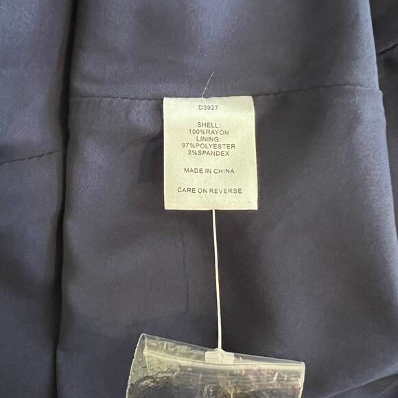 NWT Alexia Admor Naomi Draped Maxi Dress Short Sleeve V Neck Navy Blue Size 6 - Picture 8 of 9